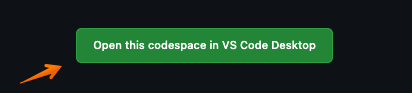 Open this codespace in VS Code Desktopを選択