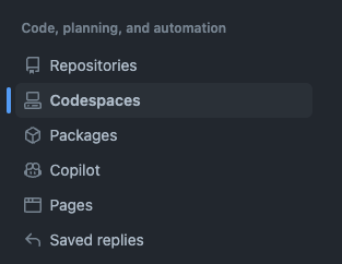 Codespaces-setting